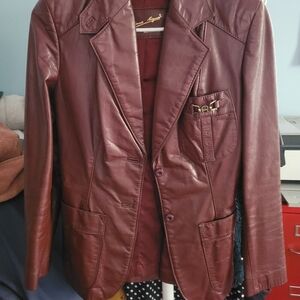 Burgundy Leather jacket/blazer